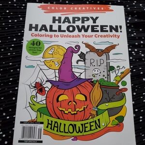 Halloween Coloring Book with Pumpkin and Witch Hat / 40 Different Designs